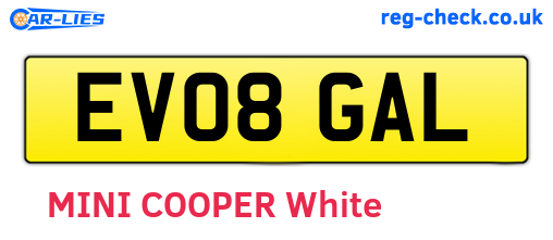 EV08GAL are the vehicle registration plates.