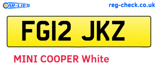 FG12JKZ are the vehicle registration plates.