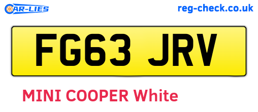 FG63JRV are the vehicle registration plates.