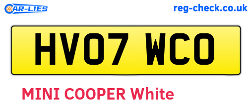 HV07WCO are the vehicle registration plates.