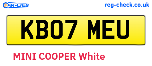 KB07MEU are the vehicle registration plates.