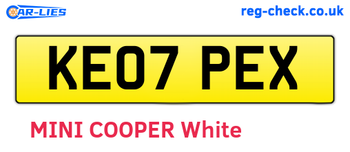 KE07PEX are the vehicle registration plates.