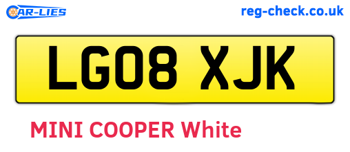 LG08XJK are the vehicle registration plates.