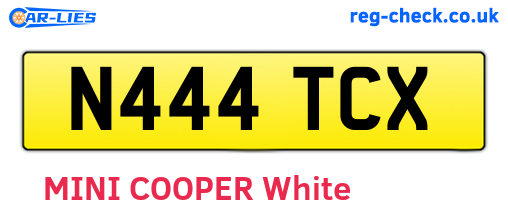 N444TCX are the vehicle registration plates.