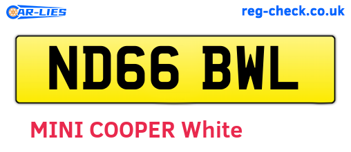 ND66BWL are the vehicle registration plates.