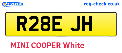 R28EJH are the vehicle registration plates.