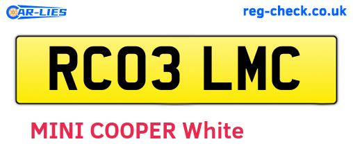 RC03LMC are the vehicle registration plates.