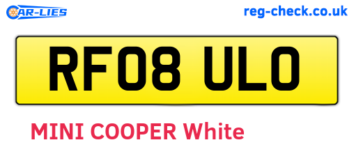 RF08ULO are the vehicle registration plates.