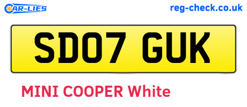 SD07GUK are the vehicle registration plates.