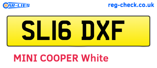 SL16DXF are the vehicle registration plates.