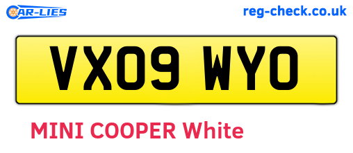 VX09WYO are the vehicle registration plates.
