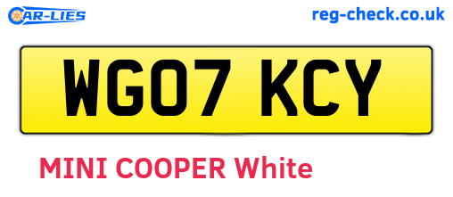 WG07KCY are the vehicle registration plates.