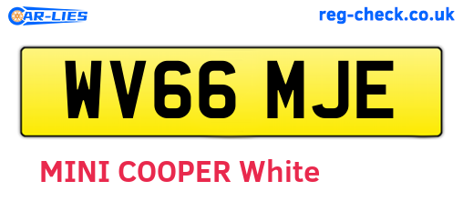 WV66MJE are the vehicle registration plates.