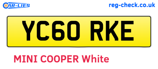 YC60RKE are the vehicle registration plates.