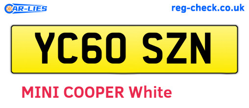 YC60SZN are the vehicle registration plates.