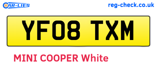 YF08TXM are the vehicle registration plates.