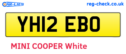 YH12EBO are the vehicle registration plates.
