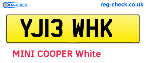 YJ13WHK are the vehicle registration plates.