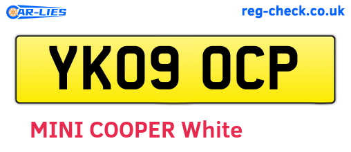 YK09OCP are the vehicle registration plates.