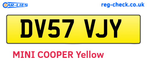 DV57VJY are the vehicle registration plates.