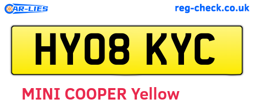 HY08KYC are the vehicle registration plates.