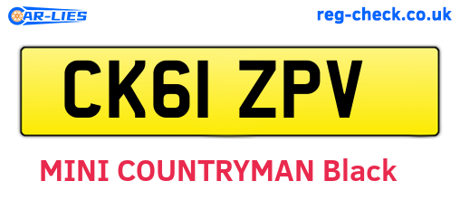 CK61ZPV are the vehicle registration plates.