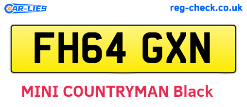 FH64GXN are the vehicle registration plates.
