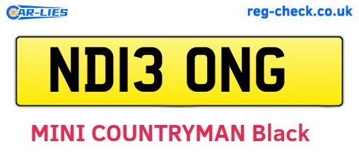 ND13ONG are the vehicle registration plates.