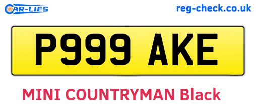P999AKE are the vehicle registration plates.
