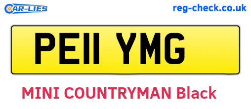 PE11YMG are the vehicle registration plates.
