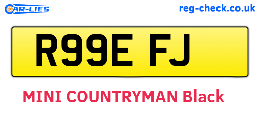 R99EFJ are the vehicle registration plates.
