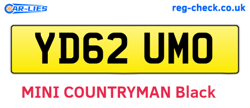 YD62UMO are the vehicle registration plates.