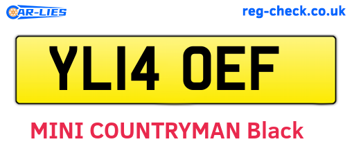 YL14OEF are the vehicle registration plates.
