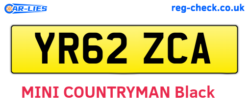 YR62ZCA are the vehicle registration plates.