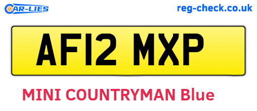 AF12MXP are the vehicle registration plates.