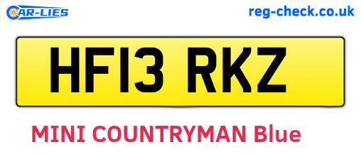 HF13RKZ are the vehicle registration plates.