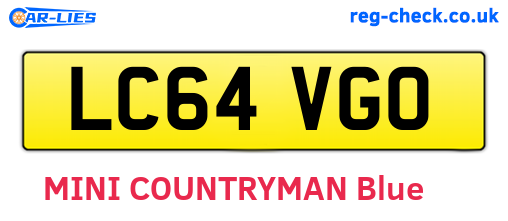 LC64VGO are the vehicle registration plates.