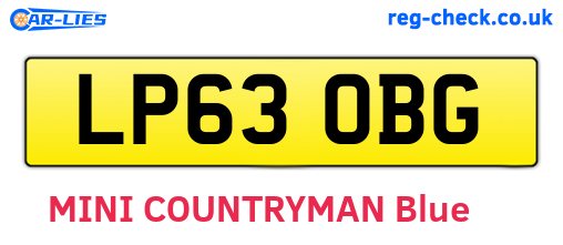 LP63OBG are the vehicle registration plates.