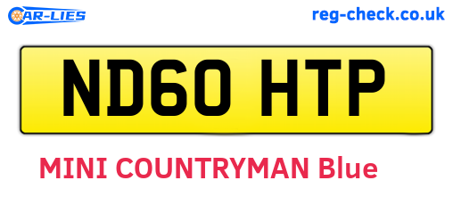 ND60HTP are the vehicle registration plates.