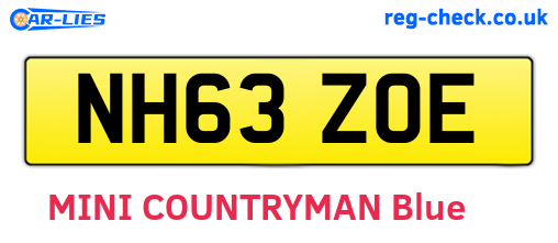 NH63ZOE are the vehicle registration plates.