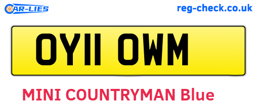 OY11OWM are the vehicle registration plates.
