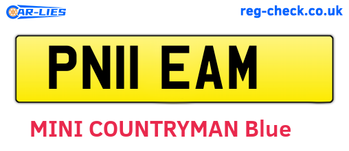 PN11EAM are the vehicle registration plates.
