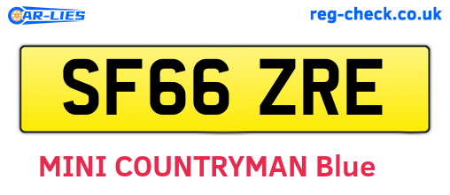 SF66ZRE are the vehicle registration plates.
