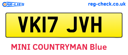VK17JVH are the vehicle registration plates.