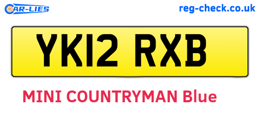 YK12RXB are the vehicle registration plates.