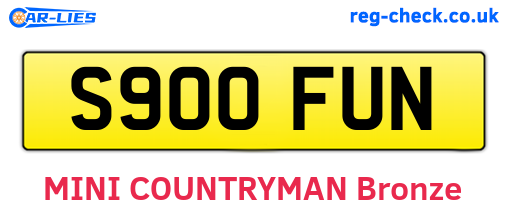S900FUN are the vehicle registration plates.