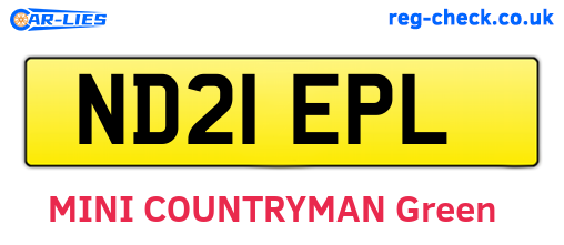 ND21EPL are the vehicle registration plates.