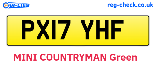 PX17YHF are the vehicle registration plates.