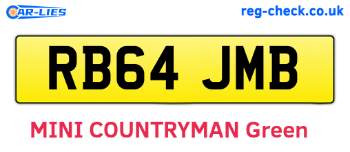 RB64JMB are the vehicle registration plates.
