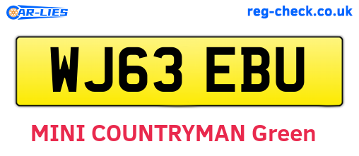 WJ63EBU are the vehicle registration plates.